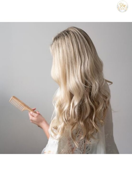 Wide Tooth Wooden Hair Comb for Detangling, Natural Ash Wood, Handmade in Italy